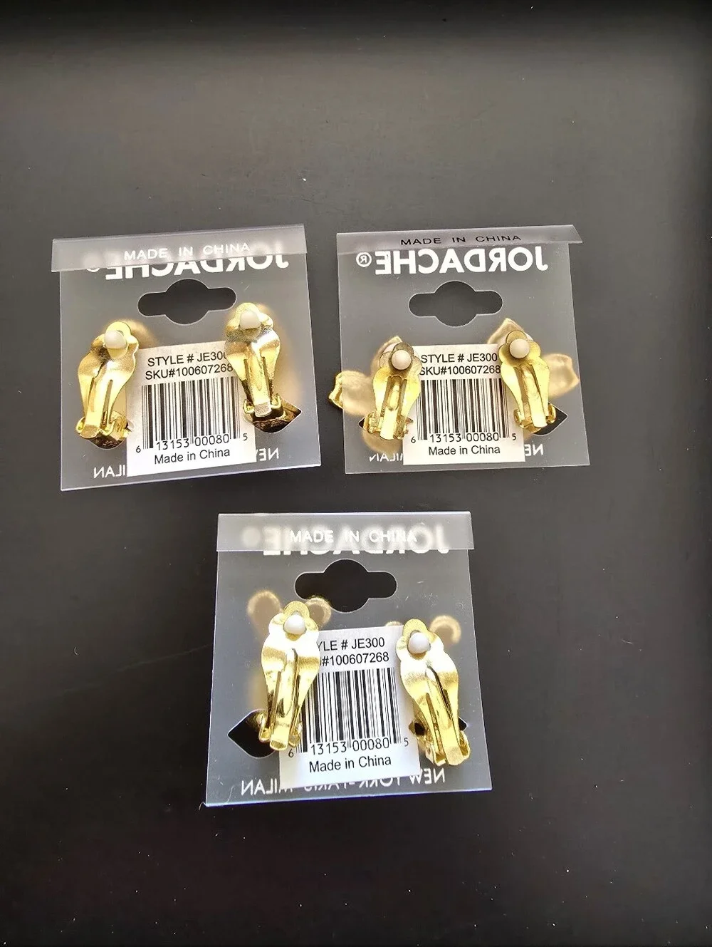 Vintage Jordache gold-tone clip-on earrings Costume jewelry